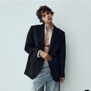 Zara oversized  minimalist black blazer